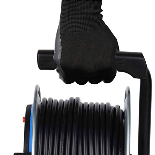 Enrollador de cables metal Electraline 49014 con 4 tomas schuko italianas de 290 mm 5