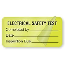 Electrical Safety Test Labels Self-Laminating 2"W x 1"H
