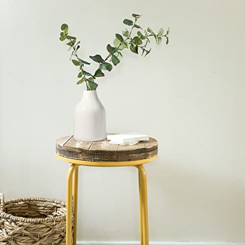 Oppsart Modern Ceramic Vases For Decor Set - Off White Decorative Flower Vase For Farmhouse Fireplace, Small Rustic Centerpiece Boho Decoration For Home Office Living Room Kitchen Shelf Table, 3-Pack #TOP2