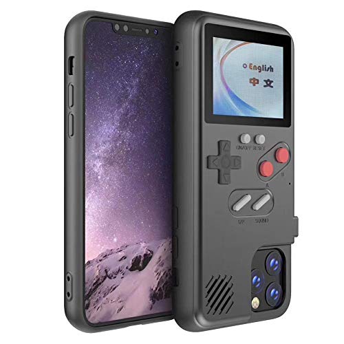 Jannyshop Coque iPhone Game Boy, Console de Jeu avec 36 Petits Jeux, écran Couleur, Conception 3D de Gameboy rétro pour iPhone11, iPhone11 Pro, iPhone11 Pro Max (iPhone11 Pro, Noir)