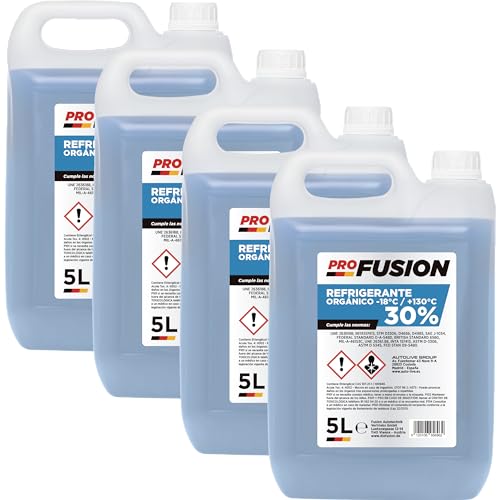 ProFusion Anticongelante Refrigerante Coche Azul 30% – Listo para Usar – Protección Anticorrosiva – Pack de 4 x 5L (20 litros)