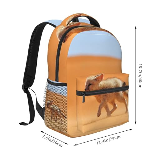 Fennec Fox Desert Backpack Laptop Backpack Sports Travel Shoulder bag Light casual backpack2