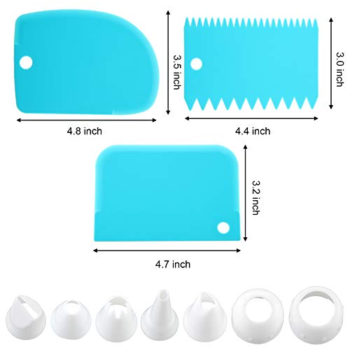 Dessert Decorating Syringe Set, Cupcake Frosting Filling Injector With 7 Plastic Icing Nozzles And 3 Cream Scrapers Dessert Cream Piping Syringe Nozzles Kits For Cake #TOP6