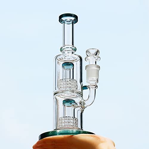 The7boX Dicke Bong Glas Wasserbongs gerade Wasserpfeife 18,8 mm Rig Rohre mit doppelschichtigem Filter dunkelgr¡§1n