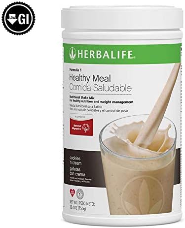 HERBALIFE QUICK COMBO FORMULA1 SHAKE MIX COOKIES WITH CREAM + PROTEIN POWDER + ACTIVE FIBER APPLE + ALOE ORIGINAL OR MANGO + SHAKER CUP + SPOON.
