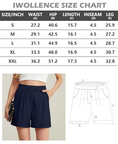 IWOLLENCE Womens High Waisted Wide Leg Shorts with Back Elastic Waist for Work and Casual - Image 6