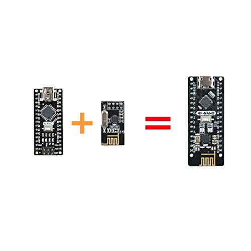 Keywish RF-Nano for Arduino Nano V3.0 No Soldering Mirco USB Board Integrate nRF24L01 Wireless Module ATmega328P Micro-Controller Board Compatible with Arduino Nano V3.0 (2 Pcs)