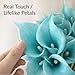 Floral Kingdom Artificial Calla Lily Flowers 20 Pack 14 Inch Turquoise Blue – Real Touch Faux Flowers for Home Decor, Table Centerpieces, Coastal Décor & Weddings