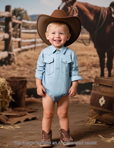 Body de algodón estilo vaquero para bebé 0-18 meses miniatura 3
