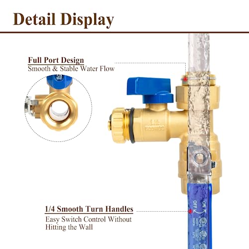 JUWO Tankless Water Heater Service Valve Kit, with Pressure Relief