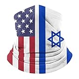 Israeli American Flag Aldult Microfiber Neck Warmer Neck Gaiter Face Mask Bandana Balaclava Headwear...
