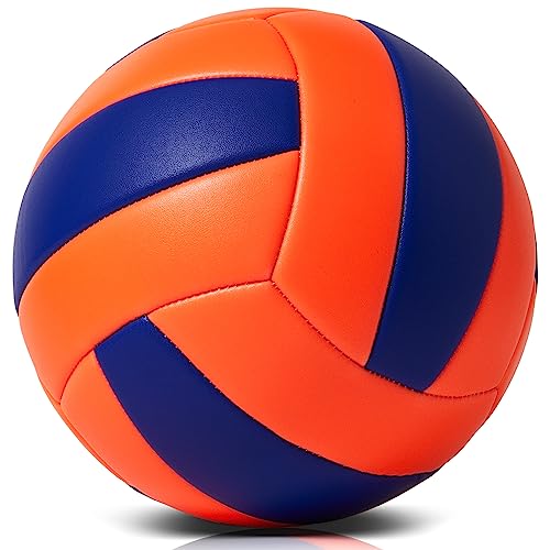 PECOGO Volleyball Size 5 Soft PU Leather Indoor Outdoor Volleyballs Sports Training Game Play Ball for Beginner, Teenager, Adult, 8.2 - Thumbnail 2