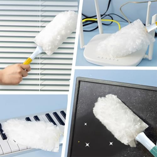 Image of Car Interior Duster - Ultimate Cleaning Tool for Cars, House, and Office - Compact Mini Design for Effortless Dust Removal Double-Sided Design 2handle +10 Duster Refills.