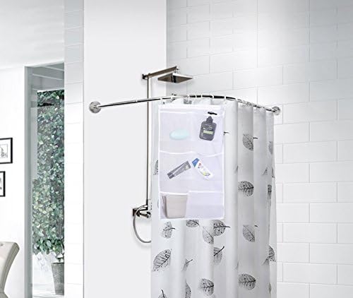 ALYER 6 Storage Pockets Hanging Mesh Shower Caddy,Space Saving Bathroom Accessories and Quick Dry Bath Organizer with Hanger,White