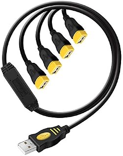 USB Y Splitter,wishacc USB 2.0 A Male to 4 USB Female 4-Port High