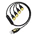 USB Y Splitter,wishacc USB 2.0 A Male to 4 USB Female 4-Port High Speed Hub Power Cord Extension Jack Y Data Splitters Adapter Cable