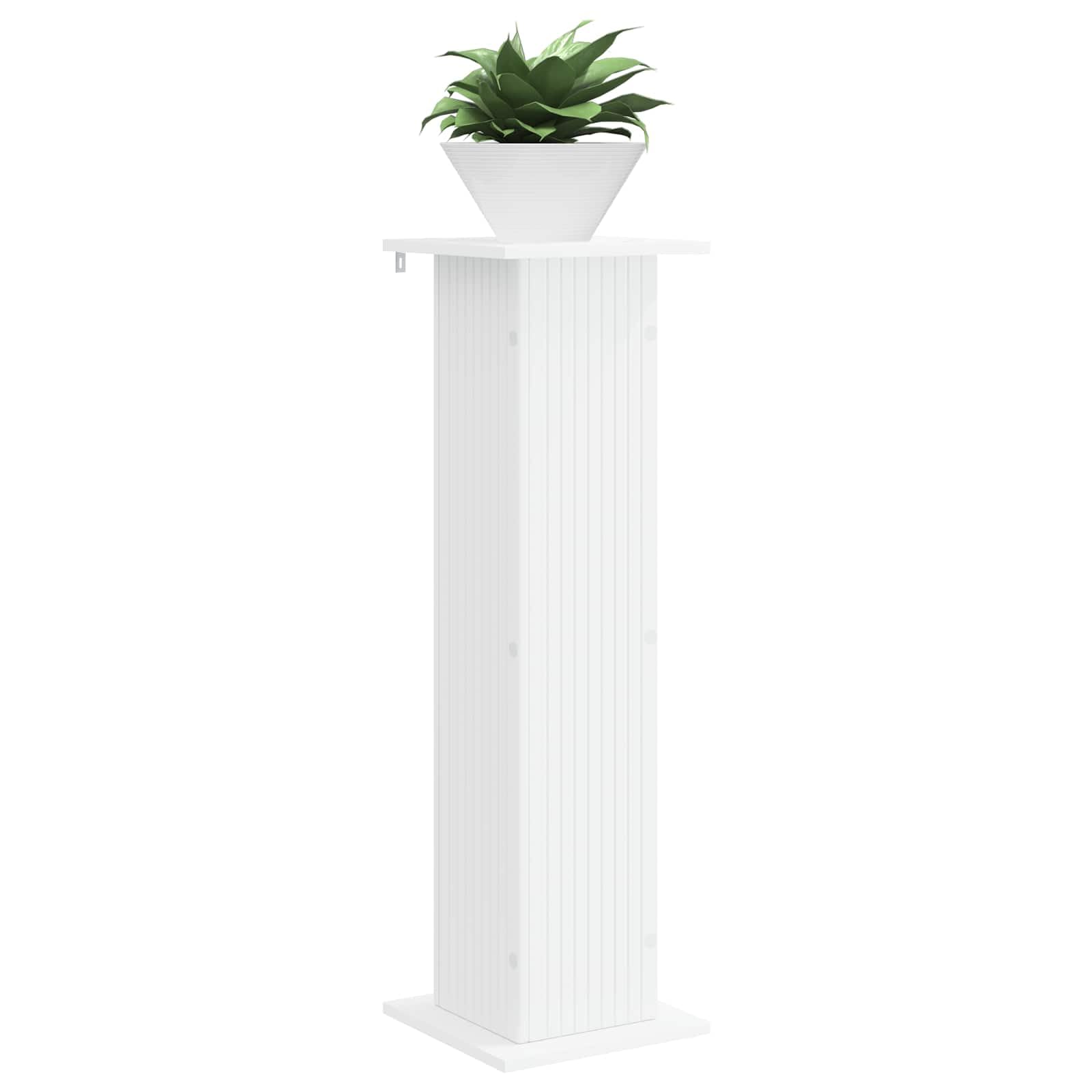 vidaXL Plant Stand 2 pcs White 30.5 x 30 x 100.5 cm Engineered Wood, Living Room, Modern Plant Stand, Moisture Resistant Indoor Display Furniture, Stylish Wooden Holder for Houseplants