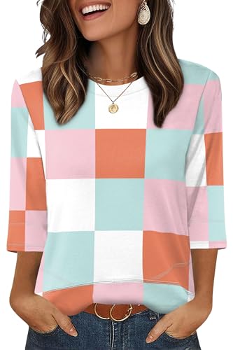 XIEERDUO 3/4 Length Sleeve Tops for Women Business Casual Blouses Slit Side Shirts Blouses Summer Fashion Clothes 2026