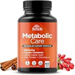 Berberine Supplement with Ceylon Cinnamon, Chromium, Alpha Lipoic Acid, Metabolic Care Supports Metabolism & Cardiovascular Health and Immune System, Helps Maintain Steady Energy Levels