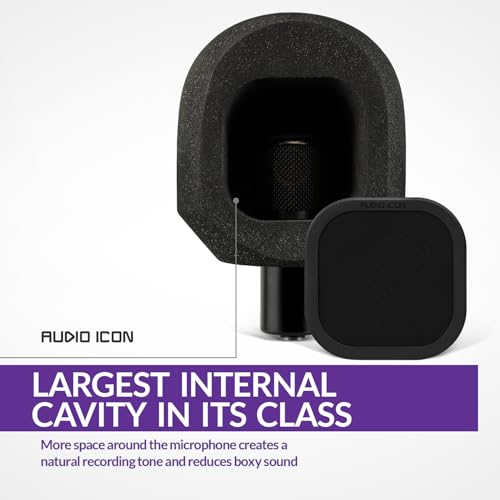 Soundbox C80 Cabina de Aislamiento para Grabación Vocal, Escudo Portátil para Micrófono con Filtro Antipop para Estudio, Espuma Acústica, C800G, WA-8000 Negro Clásico miniatura 3