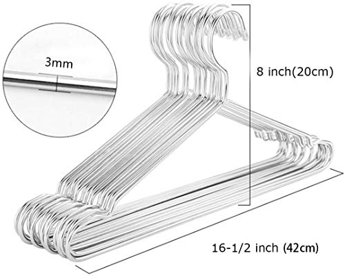 Tosnail 50 Pack Stainless Steel Strong Wire Metal Hangers Heavy Duty Clothes Hangers - 16.5"/42Cm #TOP1