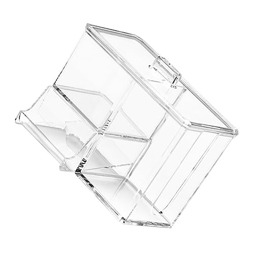 HAKIDZEL Organizador De Escritorio Multi Capa para Hisopos De Algodón Caja De Almacenamiento Transparente para Cosméticos y Accesorios De Maquillaje para Hogar y Oficina