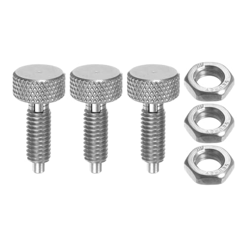 HARFINGTON 3pcs Spring Plunger M6x1 Thread Size Pin Dia.3mm Retractable Quick Release Pins Stainless Steel Lock Out Type Index Plunger for Industrial Equipment