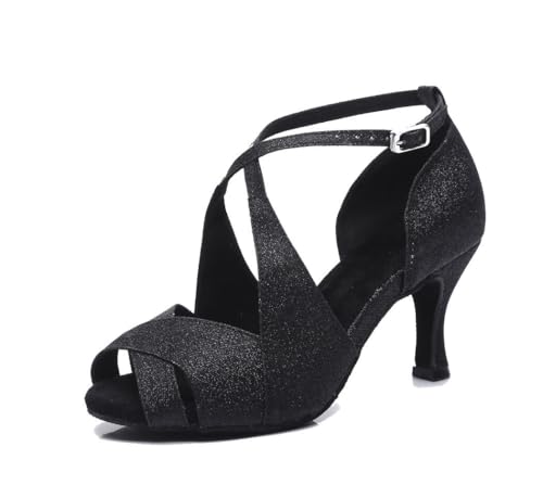 Sandales femme bout ouvert sangle croisée paillettes Tango Social