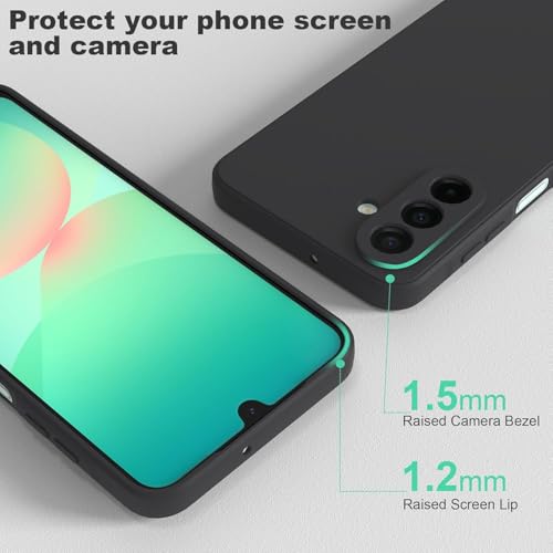for Samsung Galaxy A26 Case, Slim Fit Matte Finish Mobile Cover, Anti-Fingerprint & Anti-Slip, Precise Camera Full Protection, Ultra-Thin Lightweight Back Cover - Black