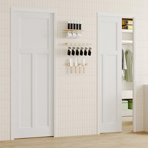 Image of Sliding Pocket Door, 48 inch(2 x 24) x 80 inch, T-Shaped Core with Frame and Hardware Kit Set, Interior Doors for Pocket Door, White Primed - No Panel Assembly Required