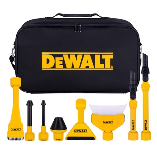 DEWALT 3-in-1 Pro 8-Piece Wet/Dry Vacuum Attachments Kit with Accessory Bag for Efficient Cleaning & Energy Saving Compatible with Most Wet/Dry Vacs DXVA00-0801