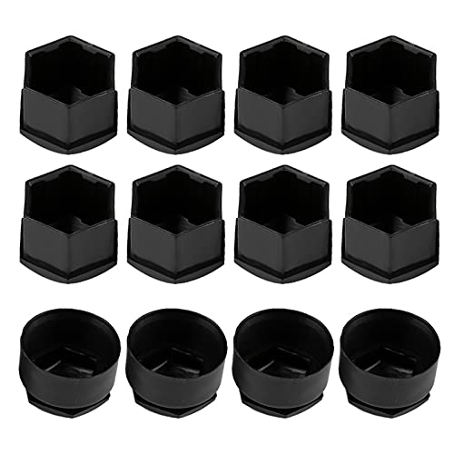 Car Wheel Bolt Caps, 20pcs 17mm Wheel Nut Covers Lug Nut Caps Lug Bolt Caps Lug Nut Rim Cover Bolt Caps for Audi(black)