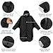 ANYOO Waterproof Rain Poncho for adults Lightweight Reusable Hiking Hooded Coat Jacket for Outdoor Activities(Black) One Size