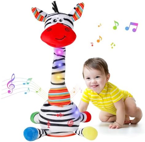 Sprechender Zebra Spielzeug Tanzender Singender mit Lautstärkeregler Kinder | Lautstärkeregler Funktion, Singender Zebra Kuscheltier, Nachahmung und Wiederholung, Geburtstagsgesche