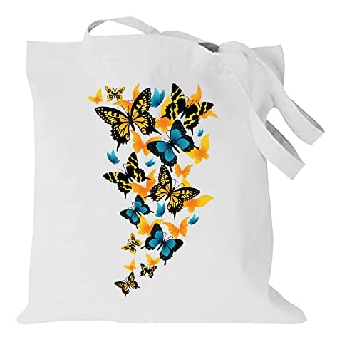 Butterfly Printed Canvas Reusable Grocery Bag Cover