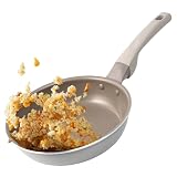 【驚異的な焦げ付きにくさ】 フライパン 20cm 保証付き こびりつきにくい 軽量 IH ガス火対応 高耐久 有害物質不使用 PFOA PFOSフリー グレージュ