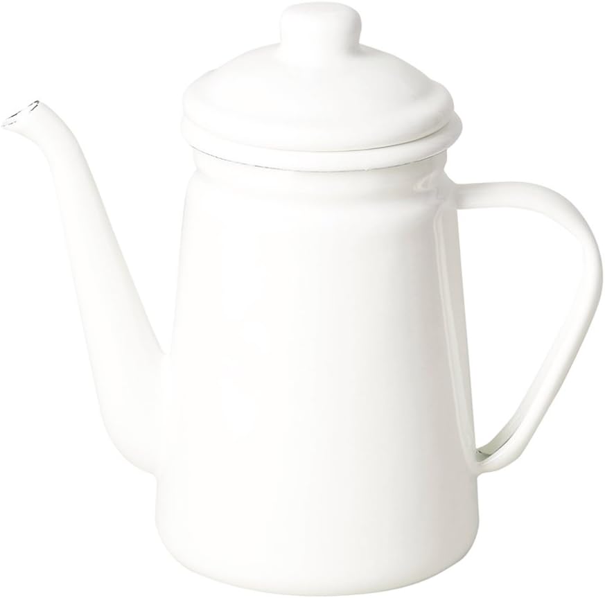 Pearl Metal HB-3681 Coffee Drip Pot, 0.4 gal (1.1 L), Enamel, Blanc Kitchen, White