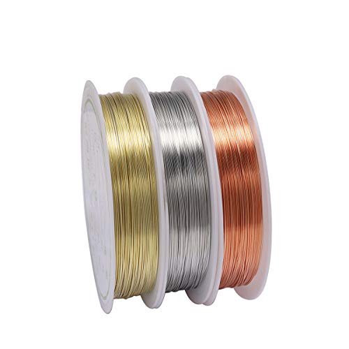 1 Roll Sturdy Alloy Copper Wire Dia 0.2/0.3/0.4/0.5/0.6/0.7/0.8/1 Mm Thread Metal String Jewelry Beading Wire For Diy Jewelry Making Supplies And Craft (Rhodium, 0.2Mm-20M Per Roll) #TOP5