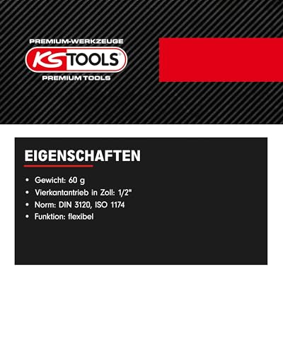 KS Tools Drehwinkelmessscheibe I Drehwinkelmesser 1/2 Zoll 516.1196 I Mit flexiblem Krallenarm I Winkel Messgerät für den drehwinkelgesteuerten Schraubenanzug