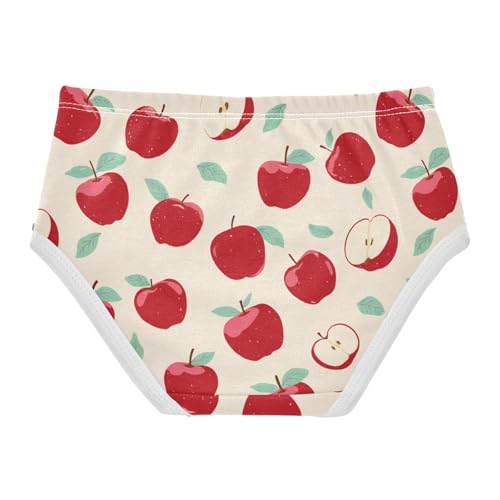 Wusikd Red Apples Slices Girls' Underwear Cotton Girls Briefs Soft Toddler Underwear 2T2