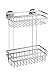 Produktbild WENKO Express-Loc® Wandregal 2 Etagen Cali - Wandablage, Badablage, Befestigen ohne bohren, Edelstahl rostfrei, 25 x 32 x 14.5 cm, Glänzend
