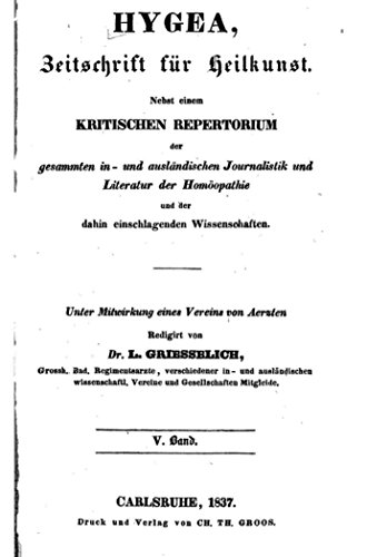 Hygea. zeitschrift fuer heilkunst - V band (German Edition)