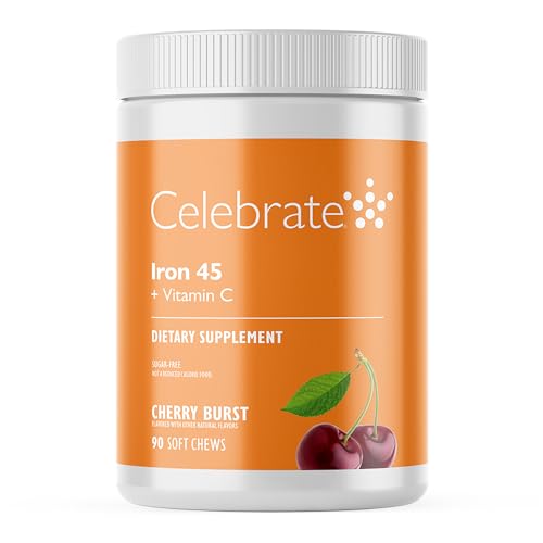 Celebrate Vitamins Iron & C Soft Chews, 90 Cherry