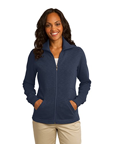 Port Authority Ladies Slub Fleece Full-Zip Jacket M Navy #TOP23