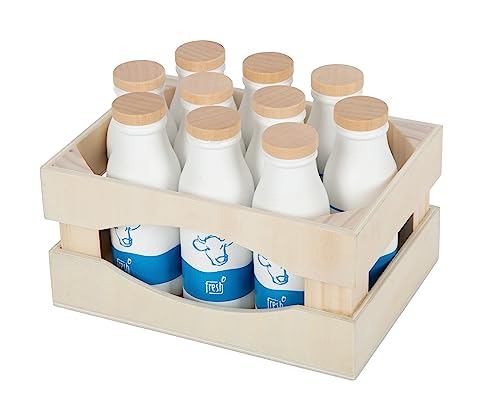 small foot Milk Crate "fresh", made of wood, accessory for play stores & kitchens, role play toy for ages 3+ yrs., 12354 - Image 3