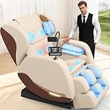 Ganzkörper Massagesessel mit 14 Massagerollen, Bein- und Taillenheizung, 8 Airbags, Bluetooth-Lautsprecher, Touchscreen-Controller, verstellbare Fußstütze, Heimkino-Relaxsessel mit Schwerelosigkeit