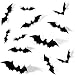 Trubetter 48pcs DIY Halloween Party Supplies PVC 3D Decorative Scary Bats Wall Decal Wall Sticker, Halloween Eve Decor Home Window Decoration Set, Black