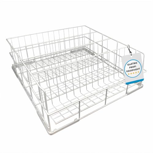 Cesta para lavar vasos: Rejilla de alambre de 4 filas que evita roturas de cristal