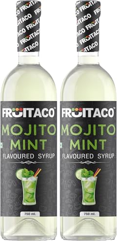 Image of Fruitaco Mojito Mint Syrup | Mixer for Mocktails, Cocktails, Drinks, Juices, Beverages | Non Alcoholic Mix (Pack of 2-750 Ml, 750, millilitre)