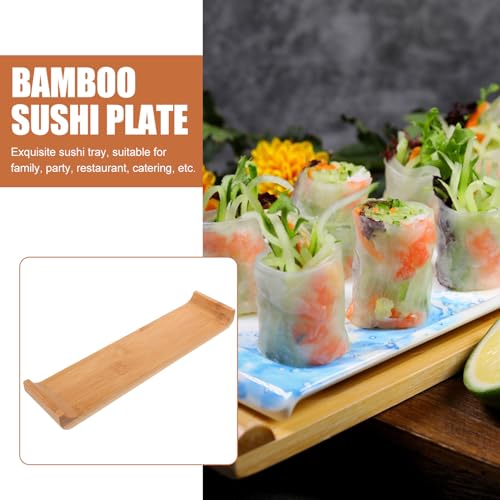 Tabla para sushi de bambú estilo japonés rústico miniatura 2